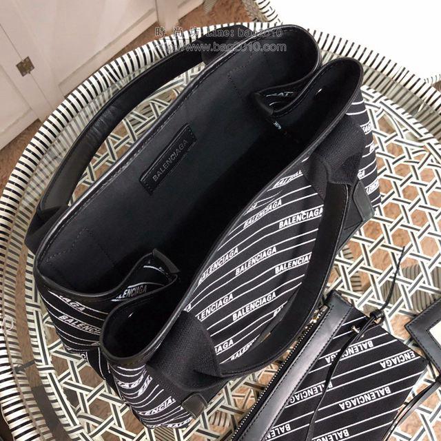 Balenciaga女包 巴黎世家最新款斜條紋字帆布包 Balenciaga斜條紋字新版一行字 中號手提包  csbl1184